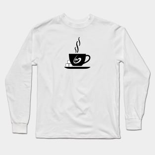 Funny coffee cup, coffee lovers gift, coffee gift, coffee cozy, birthday, cafeteria’s stickers, fashion Design, restaurants and laptop stickers, lovely coffee cup with heart inside Long Sleeve T-Shirt